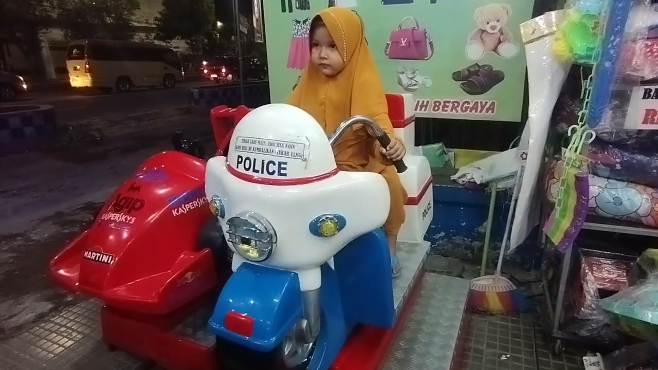 Riding a police motorbike